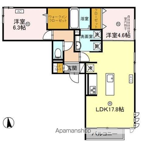 【和歌山市四番丁のアパートの間取り】