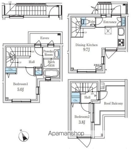 【ＡＧＲＡＴＩＯ　ＴＥＲＲＡＣＥ　恵比寿の間取り】