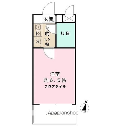トレンタハウス桜新町[1K/16.8m2]の間取図