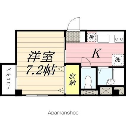 ミッキーロイヤル持田[1K/25.8m2]の間取図