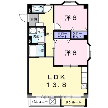 Ｔ．レックス[2LDK/60.86m2]の間取図
