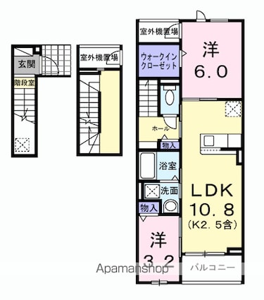 ブリアンテ[2LDK/58.06m2]の間取図