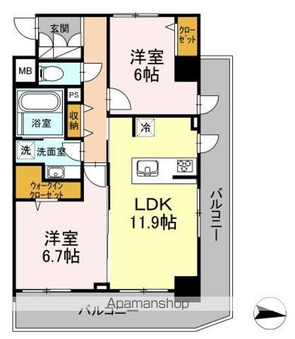 立川市幸町のマンションの間取り