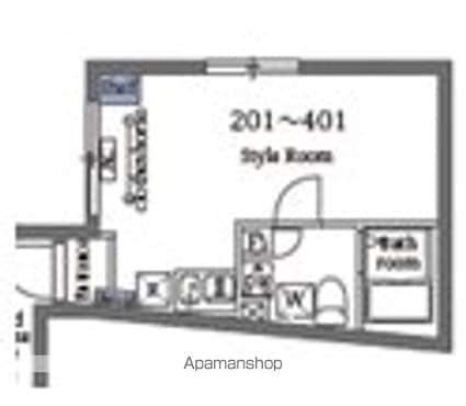 ラターシュ白金[1R/21.53m2]の間取図