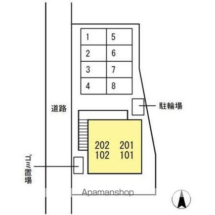 クレア伏石Ｓ[1LDK/40.29m2]の配置図