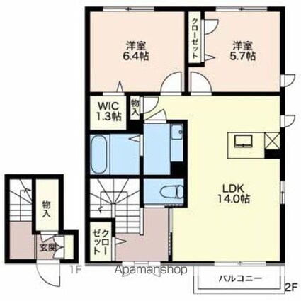 長野県長野市大字南堀[2LDK/68.42m2]の間取図