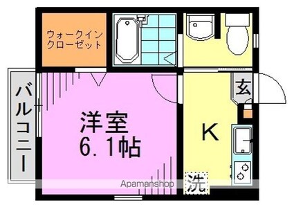 ハイツドルチェ[1K/22.89m2]の間取図