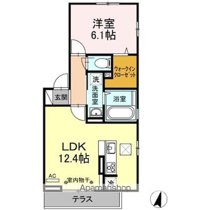 エンブレム[1LDK/44.62m2]の間取図