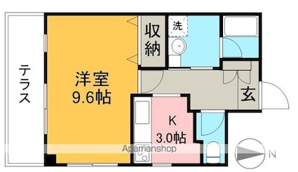 ミラドール[1K/34.78m2]の間取図