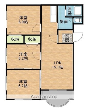 セルジェ・相生[3LDK/70.65m2]の間取図