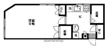 サンモール[1K/26m2]の間取図