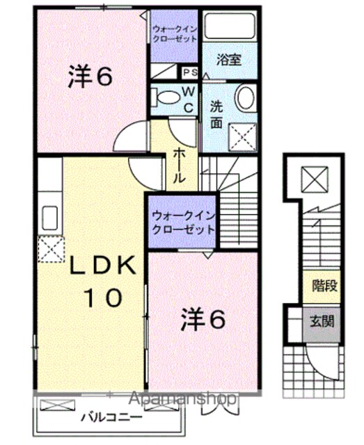 オリーブ[2LDK/54.85m2]の間取図