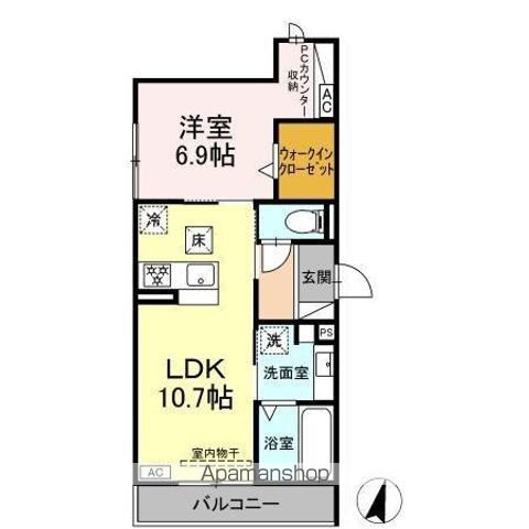 ＤーＲＯＯＭ徹明通の間取り