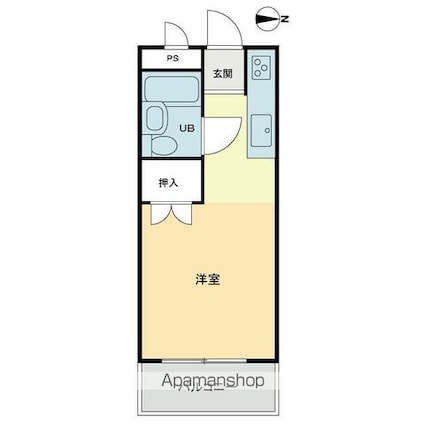 アーバンハイツ紫雲[1R/17.32m2]の間取図