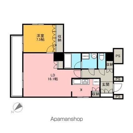 ＴＨＥ　ＴＯＫＹＯ　ＴＯＷＥＲＳ　ＭＩＤＴＯＷＥＲ[1LDK/65.59m2]の間取図