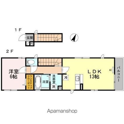 アイリス東中野[1LDK/51.54m2]の間取図