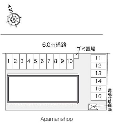 レオパレス萱場南[1K/23.61m2]の配置図
