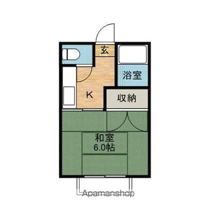 グランパ・シノハラＡＢ[1K/19.8m2]の間取図