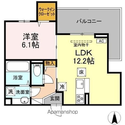 長野県松本市寿中１丁目[1LDK/44.5m2]の間取図