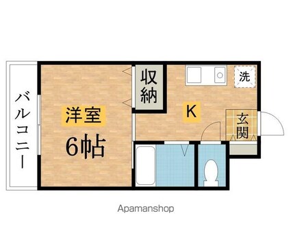 フェイムドゥボウ[1K/22.68m2]の間取図