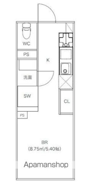 Ｌｅ　Ｒｅｐｏｓ　豊玉[1K/19.25m2]の間取図
