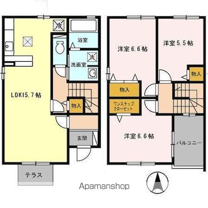 岩手県盛岡市向中野５丁目[3LDK/84.02m2]の間取図