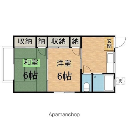 フローラルカネコ[2K/37.18m2]の間取図