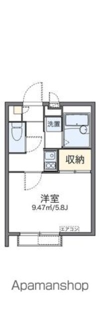 レオパレス羽根木[1K/19.87m2]の間取図