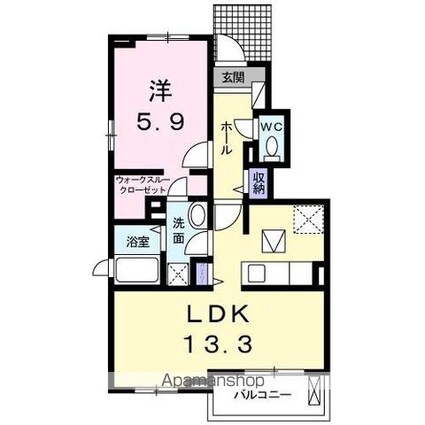 グランディール２８　Ａ[1LDK/47.75m2]の間取図