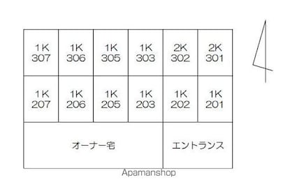 サンドリバー夢源[1K/21.66m2]の配置図