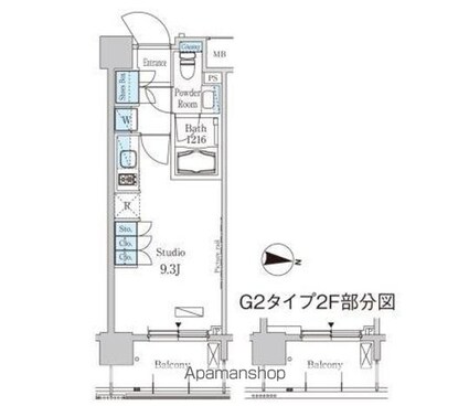 東京都杉並区堀ノ内３丁目[1R/25.3m2]の間取図