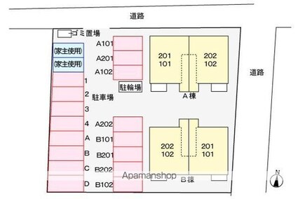香川県高松市元山町[2DK/47.93m2]の配置図