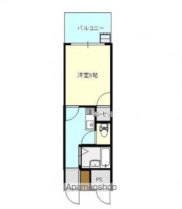 広島県広島市西区草津東２丁目[1K/21m2]の間取図