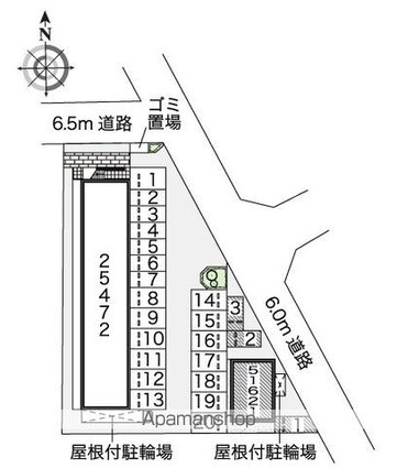 香川県坂出市久米町２丁目[1K/28.02m2]の配置図
