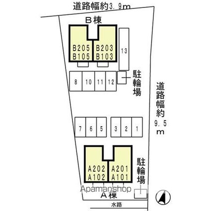 和歌山県和歌山市毛見[1LDK/45.42m2]の配置図
