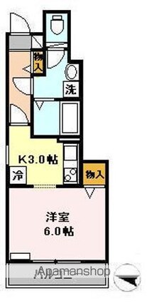 プリヴェール成城[1K/26.57m2]の間取図