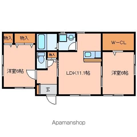 仙台市若林区 1階建 築15年の間取り写真