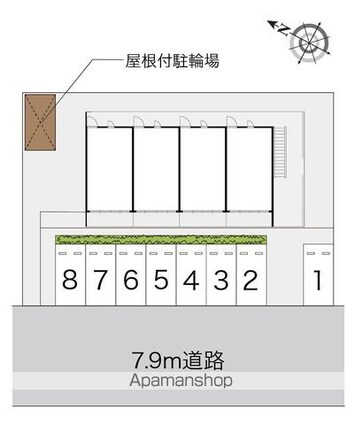 レオパレスエスポワールⅡ[1K/23.18m2]の配置図