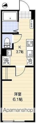 Ｂｌａｎｃ　Ｔｅｒｒａｃｅ　Ｍａｔｓｕｄｏ（ブランテラス松戸）[1K/20.04m2]の間取図
