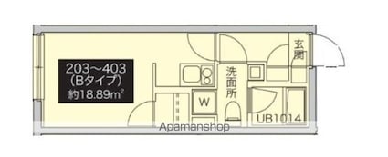 プティレスト南常盤台[1R/18.89m2]の間取図