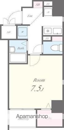 ＢＵＩＬＤＩＮＧ・Ｋ[1K/25.35m2]の間取図
