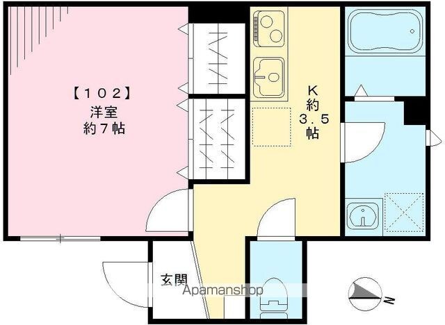カリグラフィ目白[1K/29.12m2]の間取図