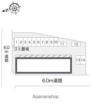 レオパレスエレメント[1K/26.08m2]の配置図