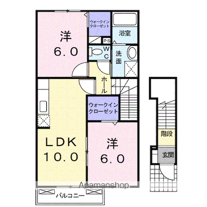 アプローズ・Ｎ[2LDK/54.85m2]の間取図
