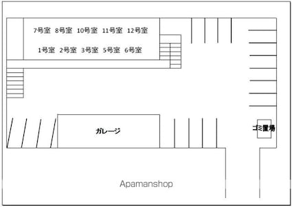 北岡マンション[2K/35.58m2]の配置図