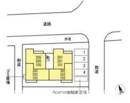 アパッショナート東浜[1LDK/40.35m2]の配置図