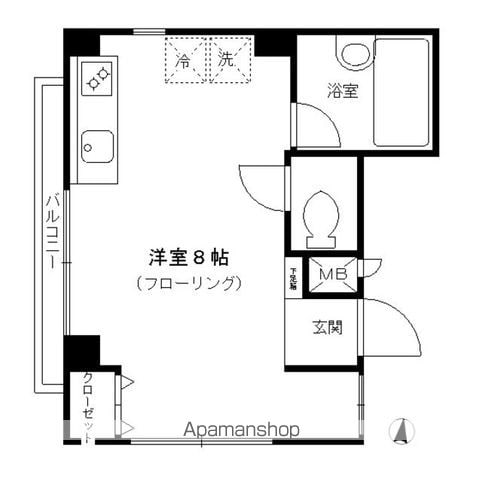 バンベール 102 ｜ 東京都墨田区押上２丁目14-1（賃貸マンション1R・1階・21.20㎡） その2