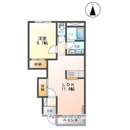 アネックス六丁の目Ⅰ[1LDK/44.95m2]の間取図