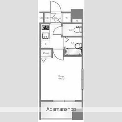 プレール・ドゥーク水天宮[1K/21.92m2]の間取図