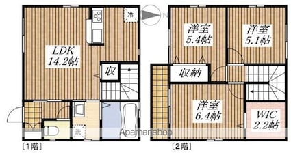 アルページュ上北台[3LDK/75.24m2]の間取図